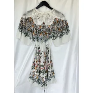 Farm Rio Sweet Bloom Dress Small Mini Bouquet Short Sleeve Eyelet Lace Garden thumbnail 11