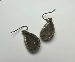 Lia Sophia Plum Red Teardrop Rhinestone Dangle Pierced Earrings Bronze Tone thumbnail 8