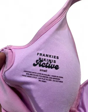 Pink Frankies Bikinis Active halter crop top in a small #activewear #halter thumbnail 4