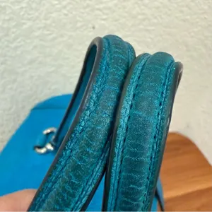 COACH Prairie Pebbled Leather Turquoise Color Satchel Crossbody RECOLORED! READ thumbnail 13