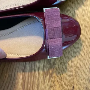 ASOS Burgundy Patent Bow Ballet Flats 6.5 Coquette Balletcore Slip‑On‎ Shoes thumbnail 3