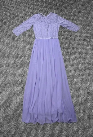 Miusol Lavender Lace Chiffon A-Line Formal Maxi Dress Size 9 thumbnail 1