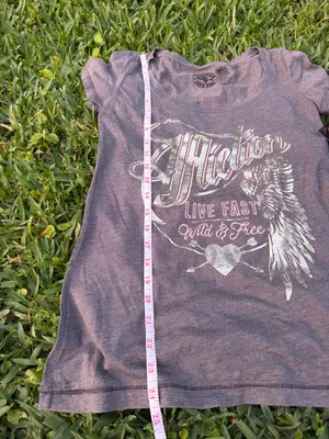 Affliction Magpie Graphic Tee XS Gray Live Fast Wild Free Y2K Biker Grunge Tee thumbnail 4