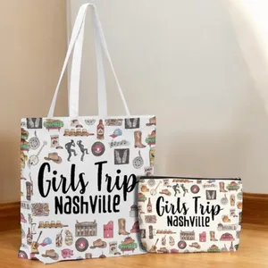 NEW!Girls Trip Nashville Canvas Tote and Pouch Set thumbnail 1