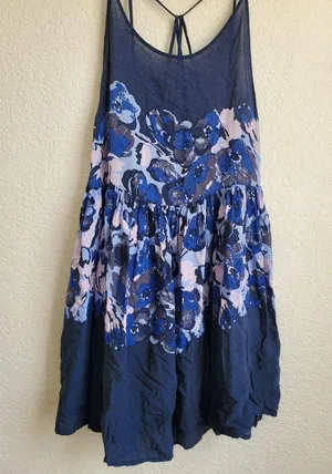 Free People Intimately Voile Slip Strappy Floral Print Dress in Midnight… thumbnail 7