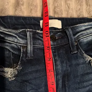 Petra 153 Womens High‎ Rise Wide Leg Jeans Dark Wash Raw Hem Size 5/26 thumbnail 6