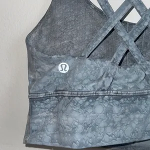 Lululemon Energy Bra Long Line Ice Dye Size 4 Gray thumbnail 5