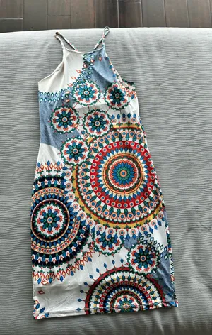 Mandala Print Halter Neck Midi Dress thumbnail 1