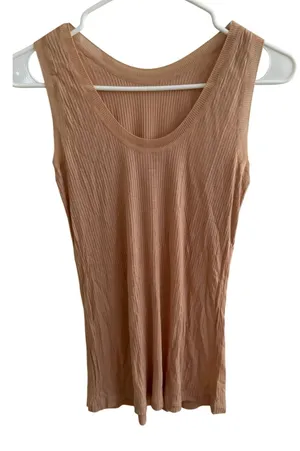 T by‎ Alexander Wang Ribbed Tank Top Nude Peach Viscose Scoop Neck Small thumbnail 1