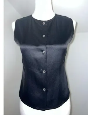 100% Silk Button Back Tank Top Women’s Size 8P thumbnail 8