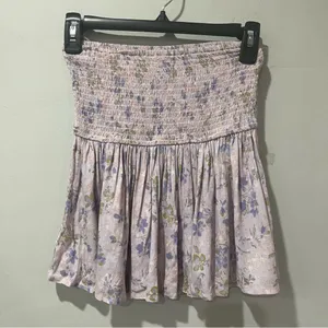 Sky to Moon small Set Purple Flowers ‎ Crop Top & Skirt Tie Front Fairy NEW thumbnail 7
