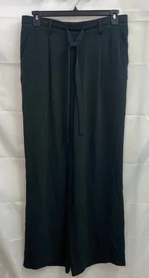 A New Day women's black‎ pull on belted wide leg stretch high rise pants casual thumbnail 1