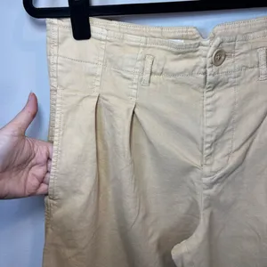 Maeve Anthropologie Remi Wide Leg Cropped Pants Beige High Waist Culottes Size 8 thumbnail 6