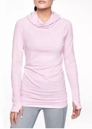 Athleta Essence Hoodie Simply Lilac Pink Long Sleeve Tunic Length Size‎ Large thumbnail 1