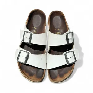 Birkenstock Arizona White Leather Sandals Size 38 US 7 Classic Comfort Minimal thumbnail 1