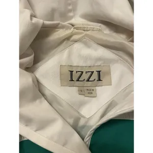 Vintage IZZI Jacket Womens Small White Blue Green Nautical‎ Grandpa Striped thumbnail 6