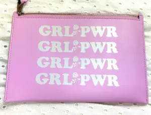 Rebecca Minkoff Girl Power Leather Zip Pouch Clutch - Light Orchid Pink thumbnail 1