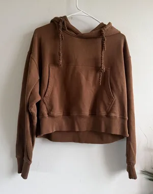 Tezza & Cole x Noize‎ Brown Cropped Hoodie Lost In The Sound Embroidered Large thumbnail 1