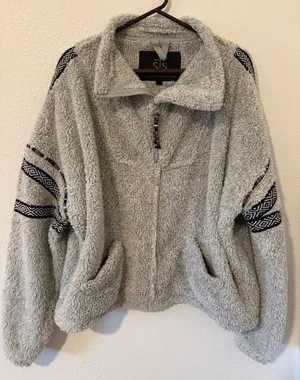 STS Ranchwear Gray Fleece Pullover Jacket Size L thumbnail 1