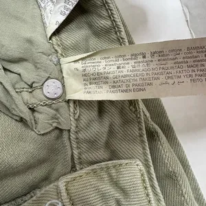 Zara Sage Green High Waisted Tapered Mom Jeans thumbnail 3