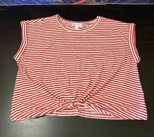 Marc New York Red and White Striped Tee thumbnail 1
