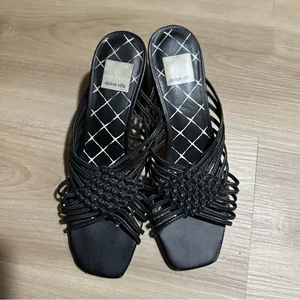 Dolce Vita Black Delana Woven‎ Leather Sandals 7.5 Block Heel thumbnail 9