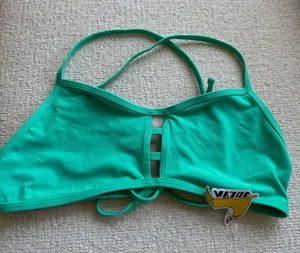 NWT Jolyn Women's Teal Tie Back Bikini Top thumbnail 1