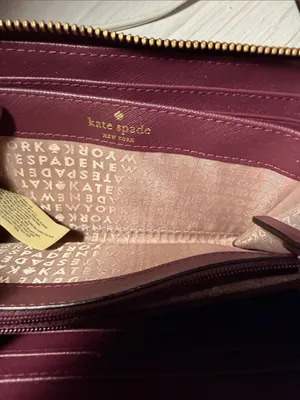 kate spade plum saffiano tote in deep berry thumbnail 9