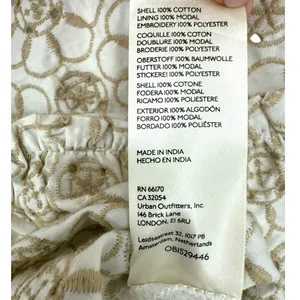 Anthropologie Maeve Smocked Tunic Floral‎ Embroidered Mini Dress Ivory Size XXS thumbnail 16