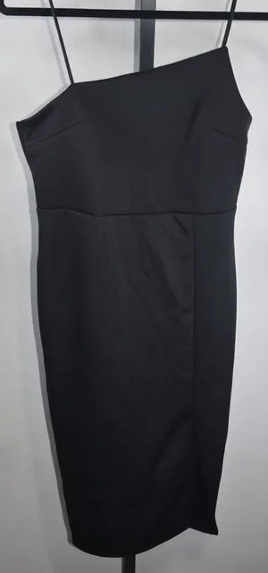 Lyaner Asymmetrical One Shoulder Bodycon Black Dress Size L Evening Glam Formal thumbnail 1