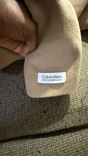 Calvin Klein Wool Polyester Cashmere Blend Tan Camel Coat Jacket thumbnail 12