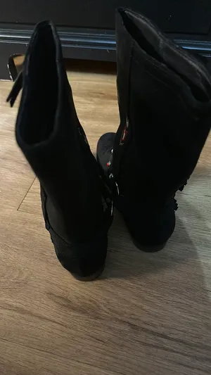 Embroidery beautiful boots Black Size 8 thumbnail 2