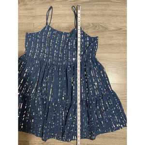 Urban Outfitters Mini Dress L Blue Sequin Babydoll Tiered Square Neck Y2K Indie thumbnail 8