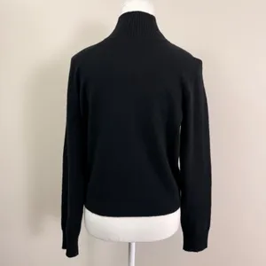 Vince Black Wool Cashmere Blend Mock Neck Raglan Sweater Medium M thumbnail 3