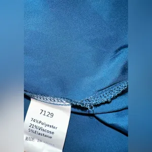 PRETTYGARDEN NWT Womens Thigh Slit Mock Neck Satin Maxi Dress dark blue size M thumbnail 8
