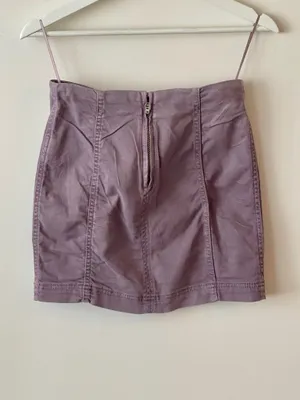 Free People Gathered Mini Skirt Mauve/Dusty Purple thumbnail 3