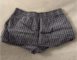 blue and white plaid shorts thumbnail 1