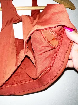 lululemon athletica Burnt Orange Racerback bra closure Sports Bra thumbnail 7