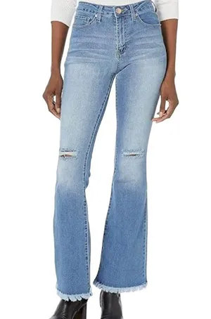 YMI High Rise Flare Leg Jeans thumbnail 1