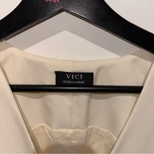 New Vici Collection Harlyn Dual Front Tie Top Ivory Size XL thumbnail 5