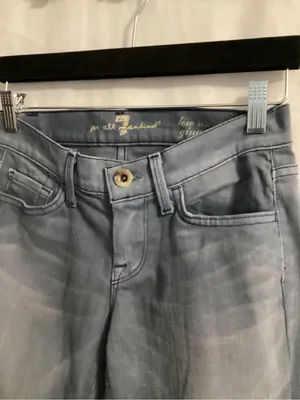 7 For All Mankind Straight Leg W24 Denim Ginger LowRise Gray Charcoal Wash thumbnail 3
