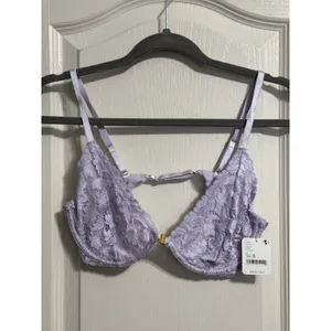 Free People Intimately New Romantics Lavender Lace Front Close Underwire Bra 36B thumbnail 3