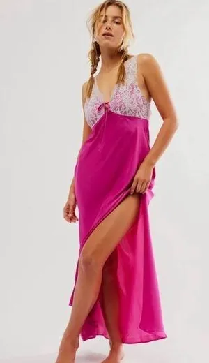 Free People NWOT Countryside Maxi Slip | Size: S | Hot Pink thumbnail 1