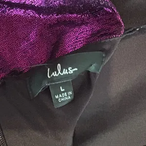 Lulu’s Cut the Line Magenta Shiny Cutout‎ One-Shoulder Mini Dress Size Large thumbnail 7