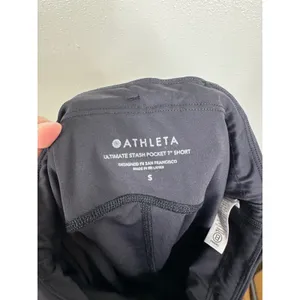 Athleta Ultimate Stash Pocket 7" Short Black High Rise Biker Shorts Womens Small thumbnail 3