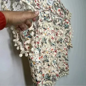 Revolve‎ Tularosa Kennedy Top in Rainbow Lace Blouse Size Small Cream/Mul… thumbnail 7
