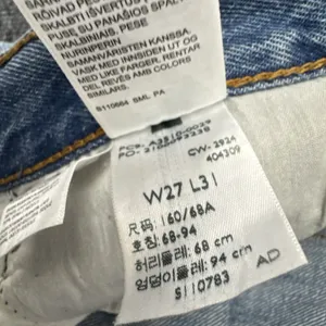 Levi's 94 Baggy Jeans Women's 27 Light Wash Distressed Wide Leg Y2K Denim thumbnail 9