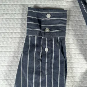 Abercrombie & Fitch Women’s XSP Striped Button Up Shirt Blue Slim Fit thumbnail 9
