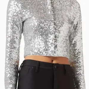 NWT GOOD AMERICAN - Sequin Crop Cardigan - $179 - Size XS thumbnail 3
