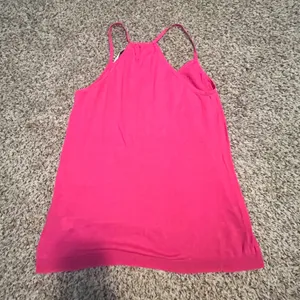 Trina Turk Pink Pima Cotton Racerback Knit Tank Top Hot‎ Pink High Neck No Size thumbnail 1